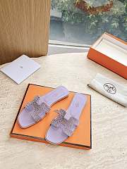 Hermes Oran Sandal Lamskin Blingbling Purple - 5