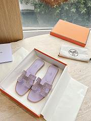 Hermes Oran Sandal Lamskin Blingbling Purple - 4