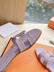 Hermes Oran Sandal Lamskin Blingbling Purple - 3