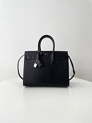 Ysl Sac De Jour Bag Crocodile Embossed Leather Small Black 16980 - 32x25.5x15.5cm - 1