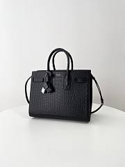 Ysl Sac De Jour Bag Crocodile Embossed Leather Small Black 16980 - 32x25.5x15.5cm - 5