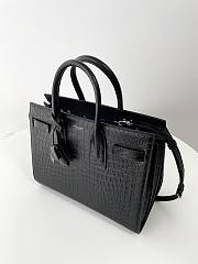 Ysl Sac De Jour Bag Crocodile Embossed Leather Small Black 16980 - 32x25.5x15.5cm - 4