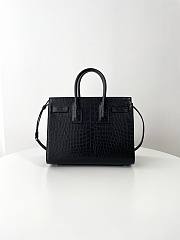 Ysl Sac De Jour Bag Crocodile Embossed Leather Small Black 16980 - 32x25.5x15.5cm - 3