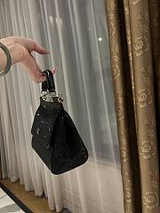 Dolce & Gabbana Small Satin Sicily Bag With Fusible Rhinestones Black - 20x16x8cm - 5