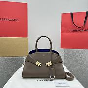 Ferragam Hug Bicolor Handbag Clay/ Blue - 32×22×14cm - 1