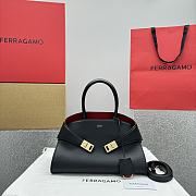 Ferragam Hug Bicolor Handbag Black/ Red - 32×22×14cm - 1