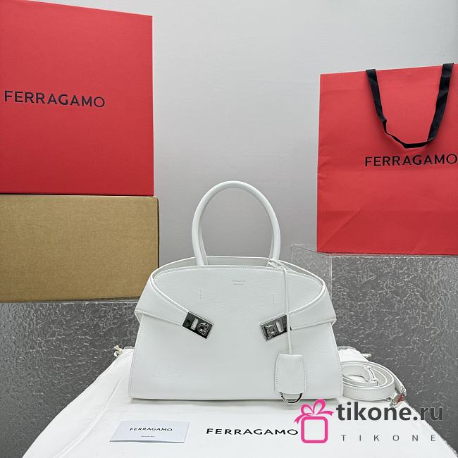 Ferragam Hug Handbag White - 32×22×14cm - 1