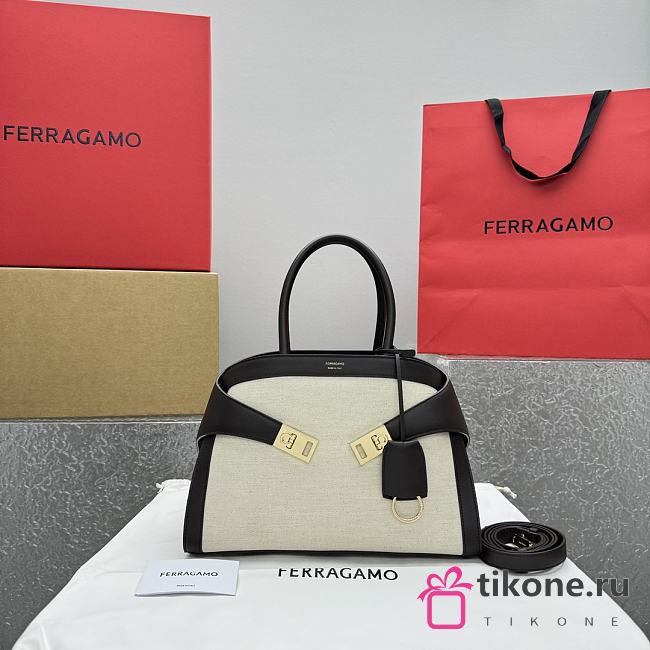 Ferragamo Hug Kuban Canvas - 32×22×14cm - 1