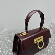 Ferragam East West Iconic Top Handle Burgundy - 21×13×8.5cm - 5