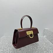 Ferragam East West Iconic Top Handle Burgundy - 21×13×8.5cm - 4