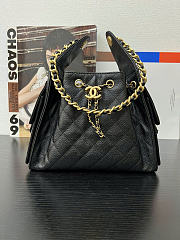 Chanel Drawstring Bucket Hobo Small Caviar Black - 30×26×14cm - 1