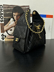 Chanel Drawstring Bucket Hobo Small Caviar Black - 30×26×14cm - 6