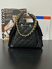 Chanel Drawstring Bucket Hobo Small Caviar Black - 30×26×14cm - 3