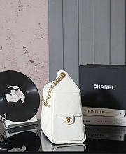 Chanel Drawstring Bucket Hobo Small Caviar White - 30×26×14cm - 5