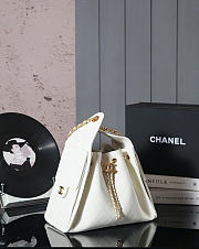 Chanel Drawstring Bucket Hobo Small Caviar White - 30×26×14cm - 4