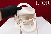 Mini Lady Dior Bag Pearl Snowflake Embroidery - 17x15x7cm - 2