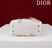 Mini Lady Dior Bag Pearl Snowflake Embroidery - 17x15x7cm - 4