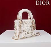 Mini Lady Dior Bag Pearl Snowflake Embroidery - 17x15x7cm - 5