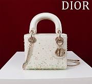 Mini Lady Dior Bag Pearl Mint Green Beads Embroidery - 17x15x7cm  - 1