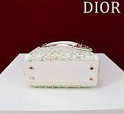 Mini Lady Dior Bag Pearl Mint Green Beads Embroidery - 17x15x7cm  - 4