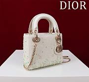 Mini Lady Dior Bag Pearl Mint Green Beads Embroidery - 17x15x7cm  - 5