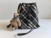 Burberry Mini Check Bucket Bag Black - 20x17.5x10.5cm - 1