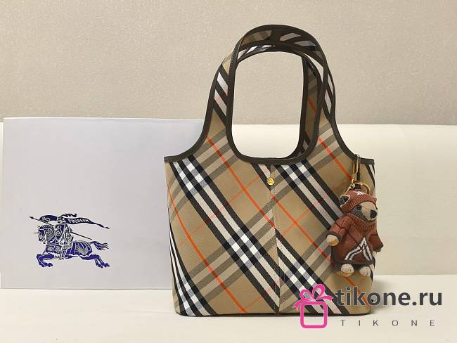 Burberry Small Check Tote Beige - 39x14x25cm - 1