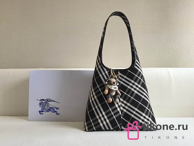 Burberry Large Check Shoulder Bag Black - 58x36x18.5cm - 1