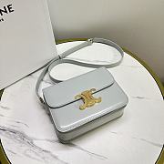 Celine Teen Triomphe Bag In Shiny Calfskin Teen Soft Blue - 18.5x13.5x7cm - 6