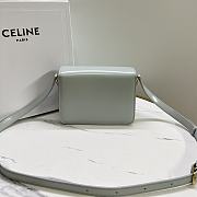 Celine Teen Triomphe Bag In Shiny Calfskin Teen Soft Blue - 18.5x13.5x7cm - 5