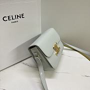 Celine Teen Triomphe Bag In Shiny Calfskin Teen Soft Blue - 18.5x13.5x7cm - 3