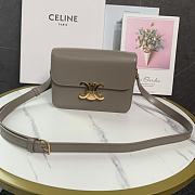 Celine Teen Triomphe Bag In Shiny Calfskin Teen Pebble - 18.5x13.5x7cm - 1