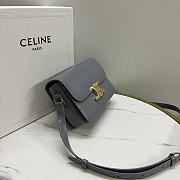 Celine Teen Triomphe Bag In Shiny Calfskin Teen Dark Blue  - 18.5x13.5x7cm - 4