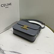 Celine Teen Triomphe Bag In Shiny Calfskin Teen Dark Blue  - 18.5x13.5x7cm - 2