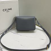 Celine Teen Triomphe Bag In Shiny Calfskin Teen Dark Blue  - 18.5x13.5x7cm - 3