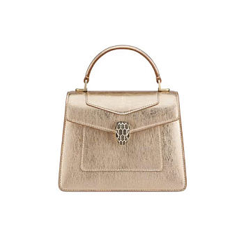 Bvlgari Serpenti Forever Medium Top Handle Bag Light Gold - 20.5x15x9cm 