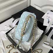 Chanel Clutch With Strap Lambskin & Gold Metal Blue - 9.5×17×8cm - 3