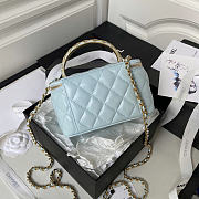 Chanel Clutch With Strap Lambskin & Gold Metal Blue - 9.5×17×8cm - 5