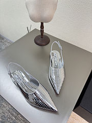 Alaia Art Deco Flat Slingbacks in Mirror Calfskin Silver  - 6