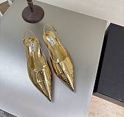 Alaia Art Deco Flat Slingbacks in Mirror Calfskin Gold - 1