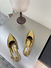 Alaia Art Deco Flat Slingbacks in Mirror Calfskin Gold - 6