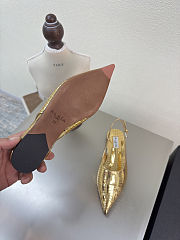 Alaia Art Deco Flat Slingbacks in Mirror Calfskin Gold - 4