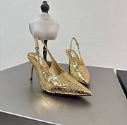 Alaia Art Deco Slingbacks in Mirror Calfskin Gold 90mm - 1