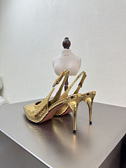 Alaia Art Deco Slingbacks in Mirror Calfskin Gold 90mm - 6