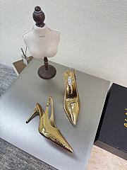 Alaia Art Deco Slingbacks in Mirror Calfskin Gold 90mm - 5