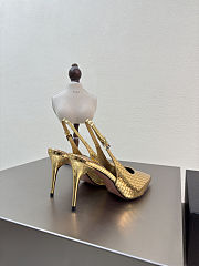 Alaia Art Deco Slingbacks in Mirror Calfskin Gold 90mm - 4