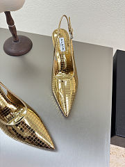 Alaia Art Deco Slingbacks in Mirror Calfskin Gold 90mm - 3