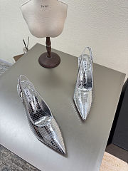 Alaia Art Deco Slingbacks in Mirror Calfskin Silver 90mm - 2