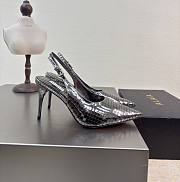 Alaia Art Deco Slingbacks in Mirror Calfskin 90mm - 1