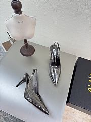 Alaia Art Deco Slingbacks in Mirror Calfskin 90mm - 3